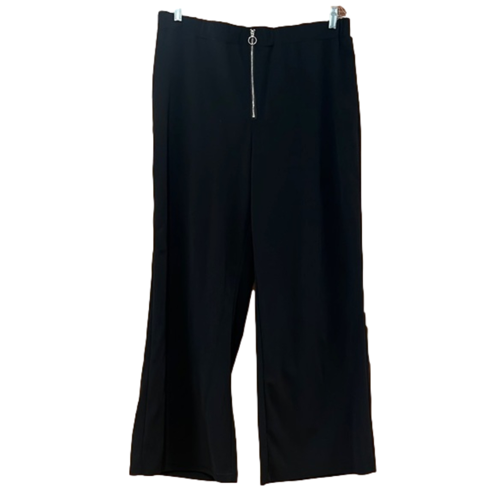 Shein Curve Black Wide Leg Pants 2xl Elastic Waist